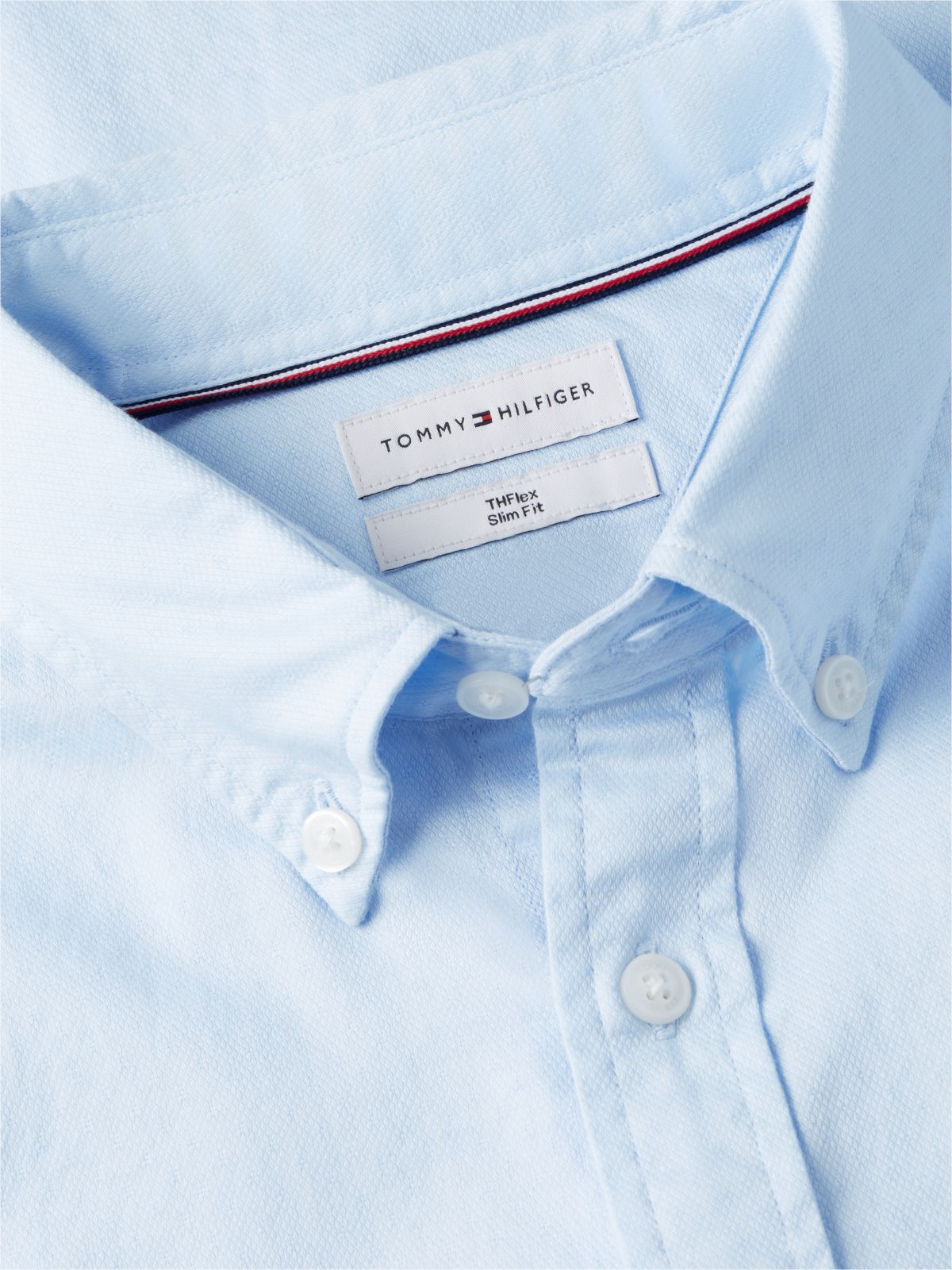 TH Flex Slim Fit Dobby Shirt — Blue