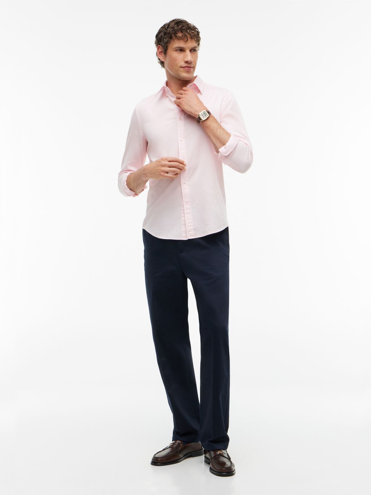 TH Flex Slim Fit Dobby Shirt — Pink