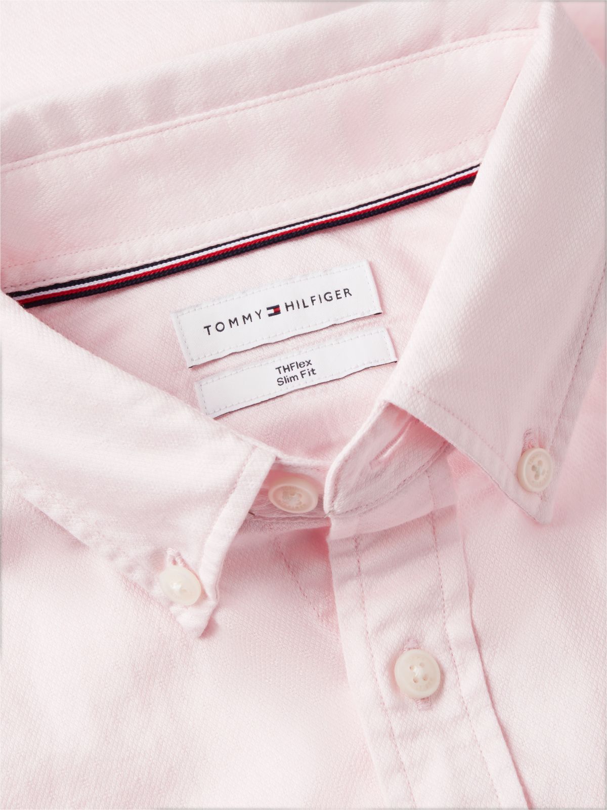 TH Flex Slim Fit Dobby Shirt — Pink