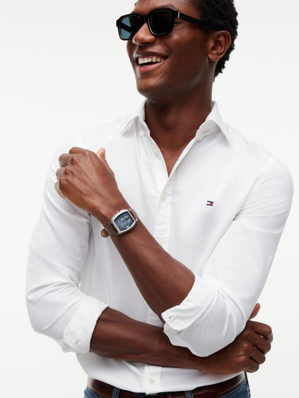 TH Flex Slim Fit Dobby Shirt — White