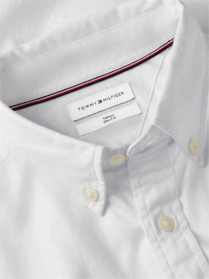 white th flex slim fit dobby shirt for men tommy hilfiger
