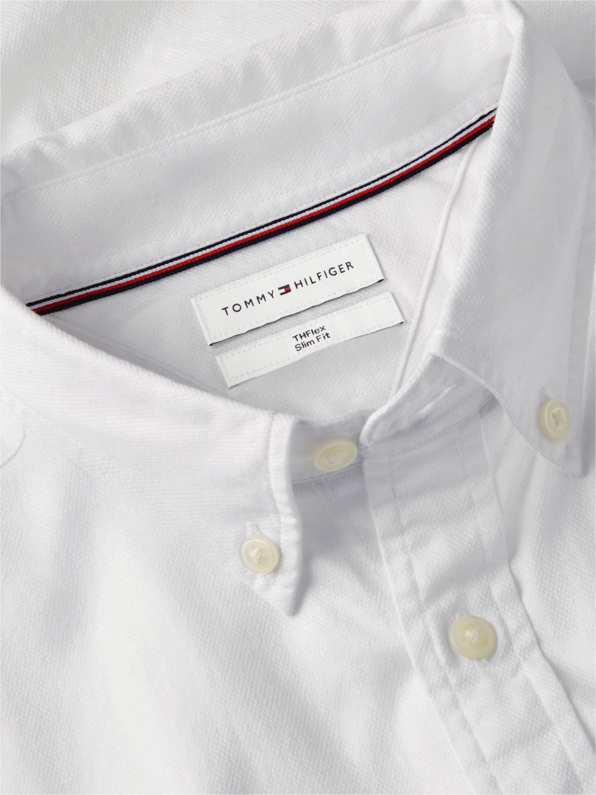 TH Flex Slim Fit Dobby Shirt — White