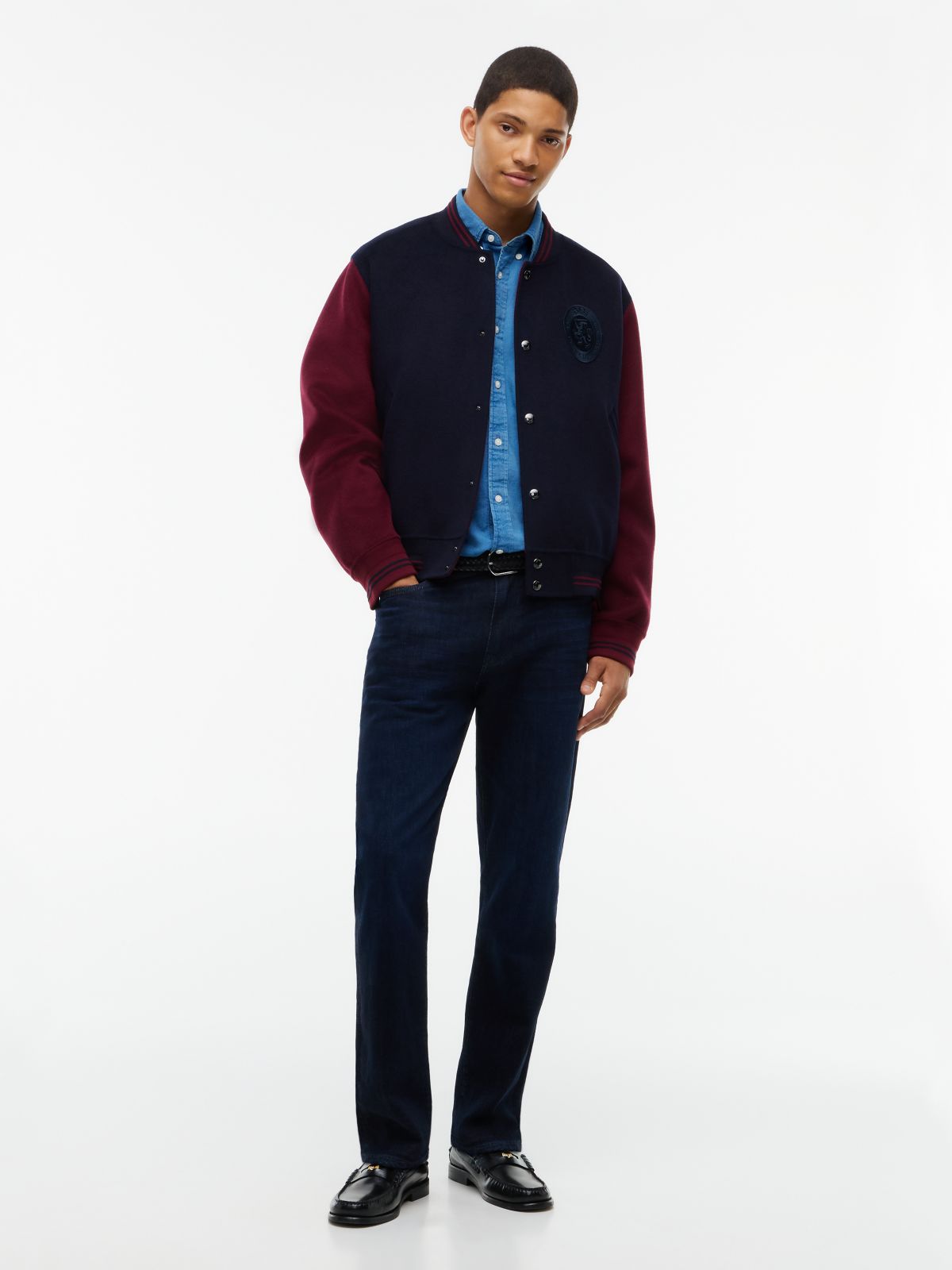 Regular Fit Dobby Denim Shirt — Denim