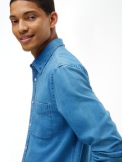 Regular Fit Dobby Denim Shirt — Denim 3