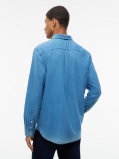 Regular Fit Dobby Denim Shirt — Denim 4