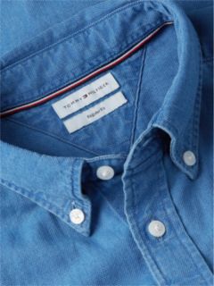 Regular Fit Dobby Denim Shirt — Denim 6