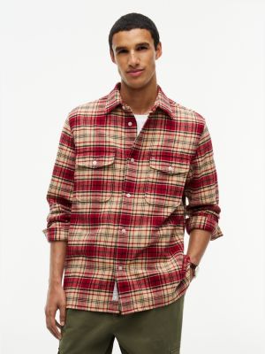 black relaxed fit corduroy chore shirt jacket for men tommy hilfiger