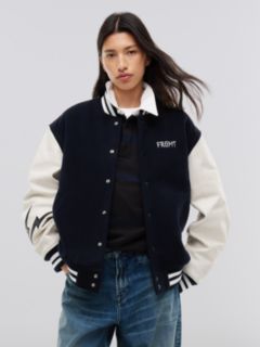 Tommy Hilfiger x FRGMT Leather Sleeves Varsity Jacket — White 2