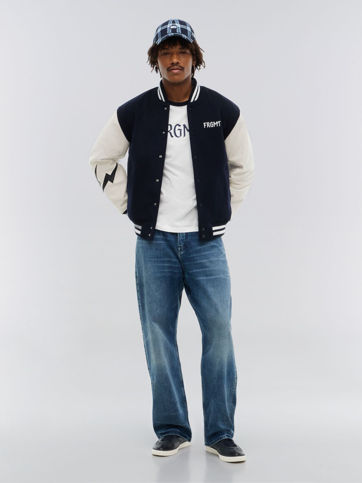 Tommy Hilfiger x FRGMT Leather Sleeves Varsity Jacket — White