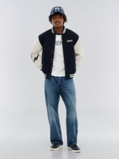 Tommy Hilfiger x FRGMT Leather Sleeves Varsity Jacket — White 3