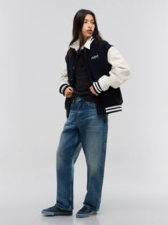 Tommy Hilfiger x FRGMT Leather Sleeves Varsity Jacket — White 4