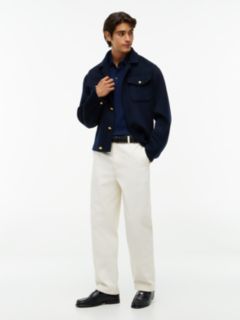 Regular Waffle Long Sleeve Polo Shirt — Blue 2