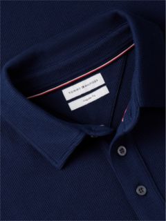 Regular Waffle Long Sleeve Polo Shirt — Blue 6