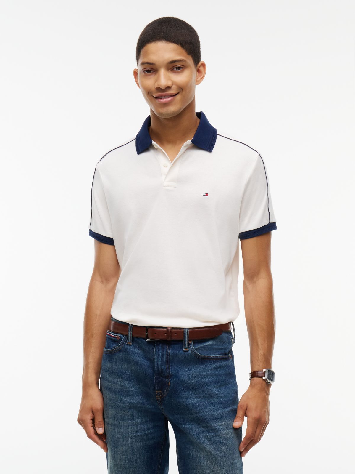 Regular Fit Textured Collar Polo Shirt — Yellow