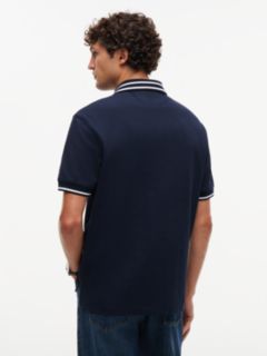 Relaxed Fit Foulard Jacquard Polo Shirt — Blue 5