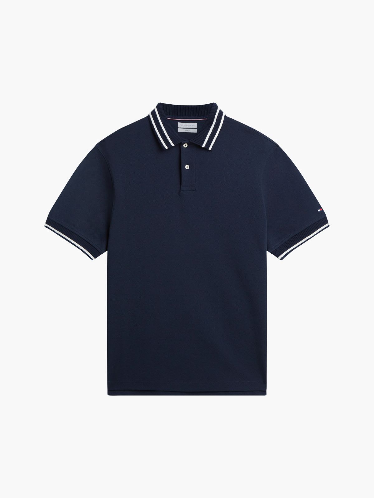 Relaxed Fit Foulard Jacquard Polo Shirt — Blue