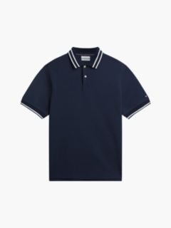 Relaxed Fit Foulard Jacquard Polo Shirt — Blue 6