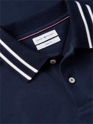 blauw relaxed fit jacquard polo met foulardpatroon voor heren - tommy hilfiger