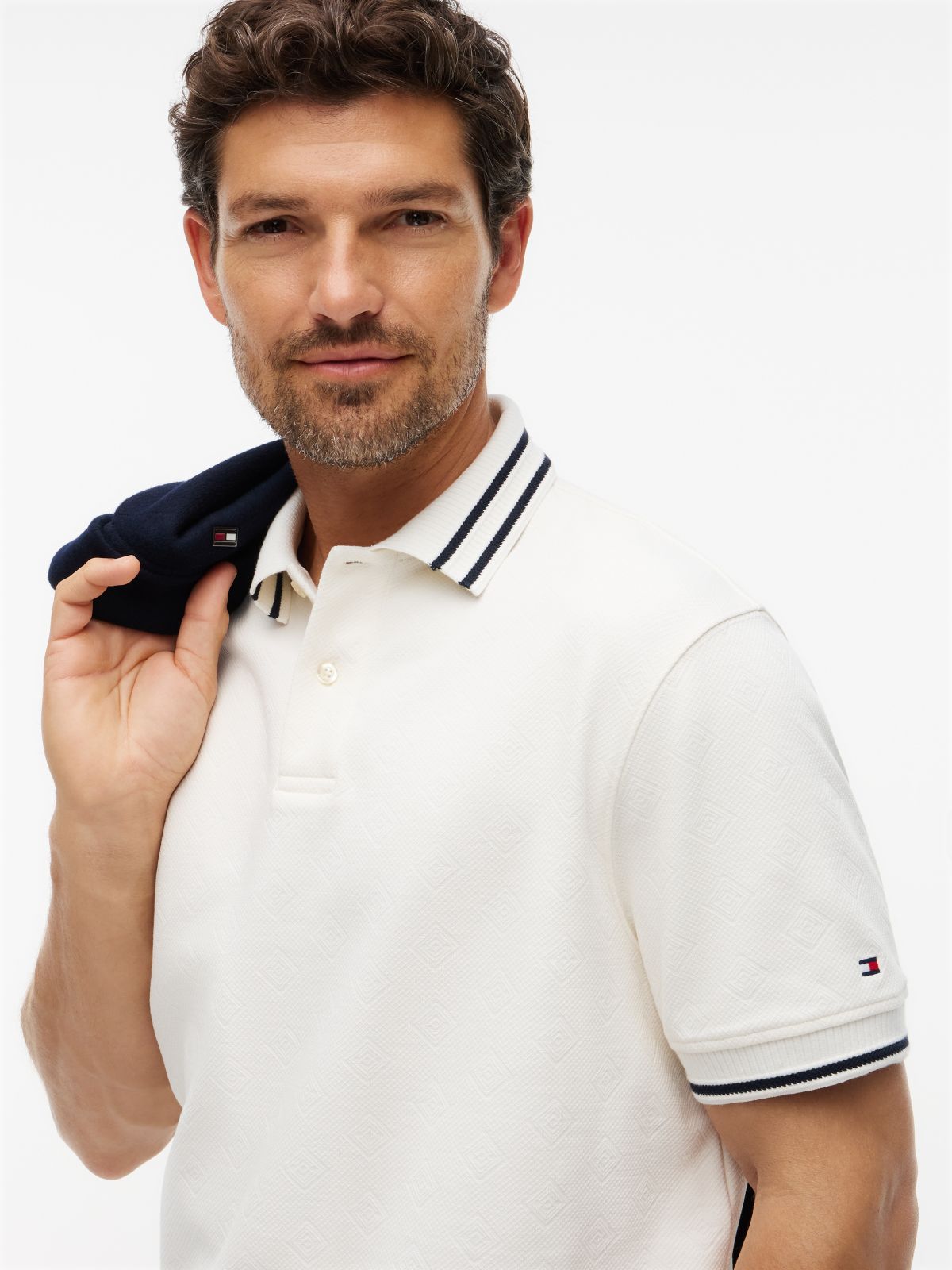 Relaxed Fit Foulard Jacquard Polo Shirt — Yellow