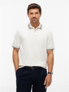 Relaxed Fit Foulard Jacquard Polo Shirt — Yellow 1
