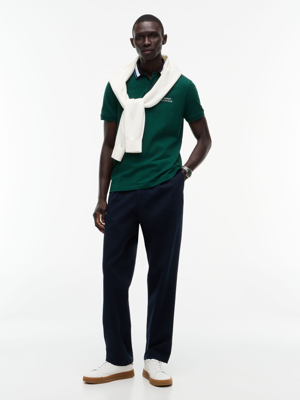 Regular Fit Tipped Collar Polo Shirt — Green