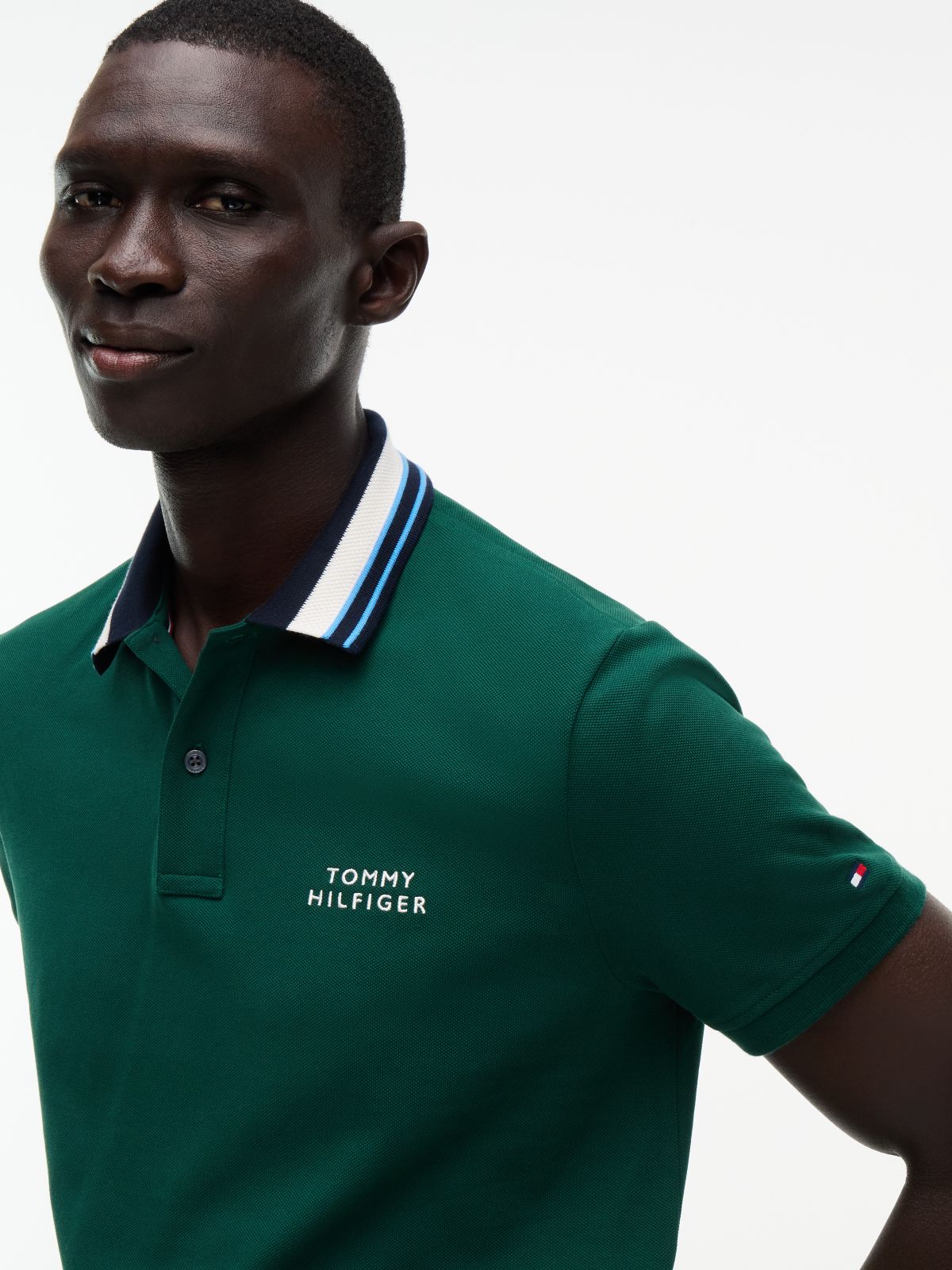 Regular Fit Tipped Collar Polo Shirt — Green