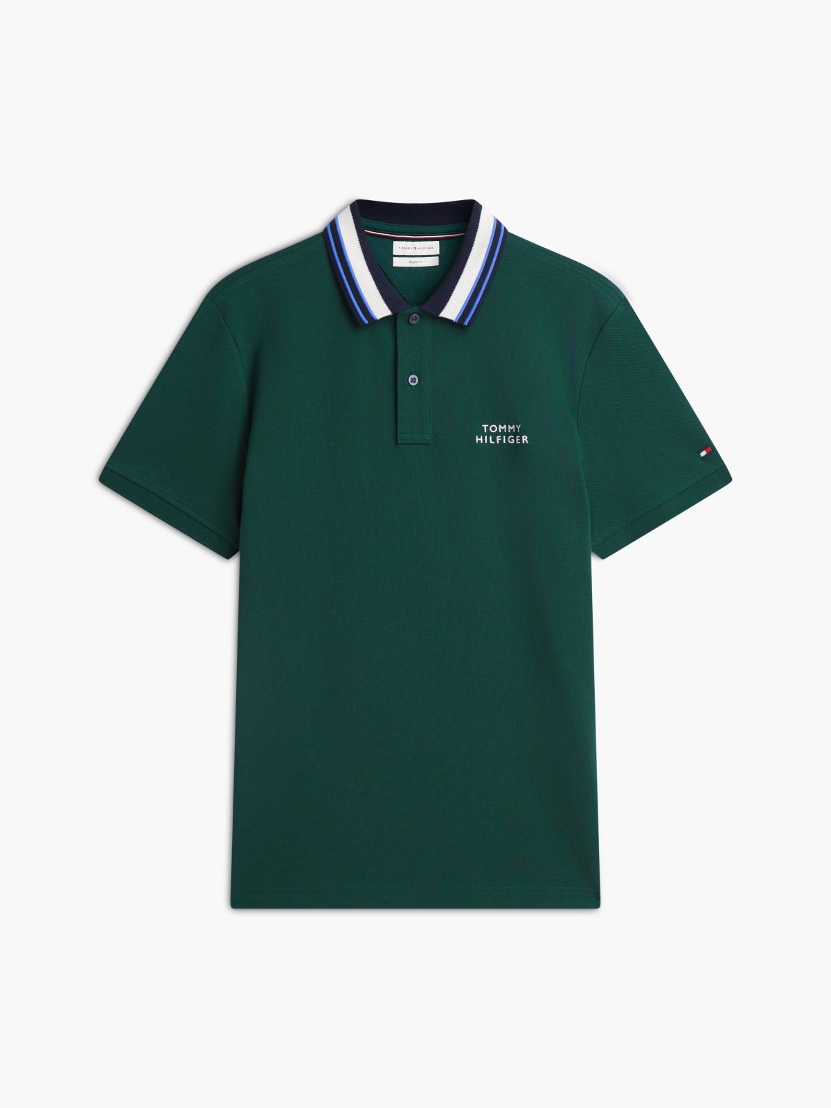 Regular Fit Tipped Collar Polo Shirt — Green