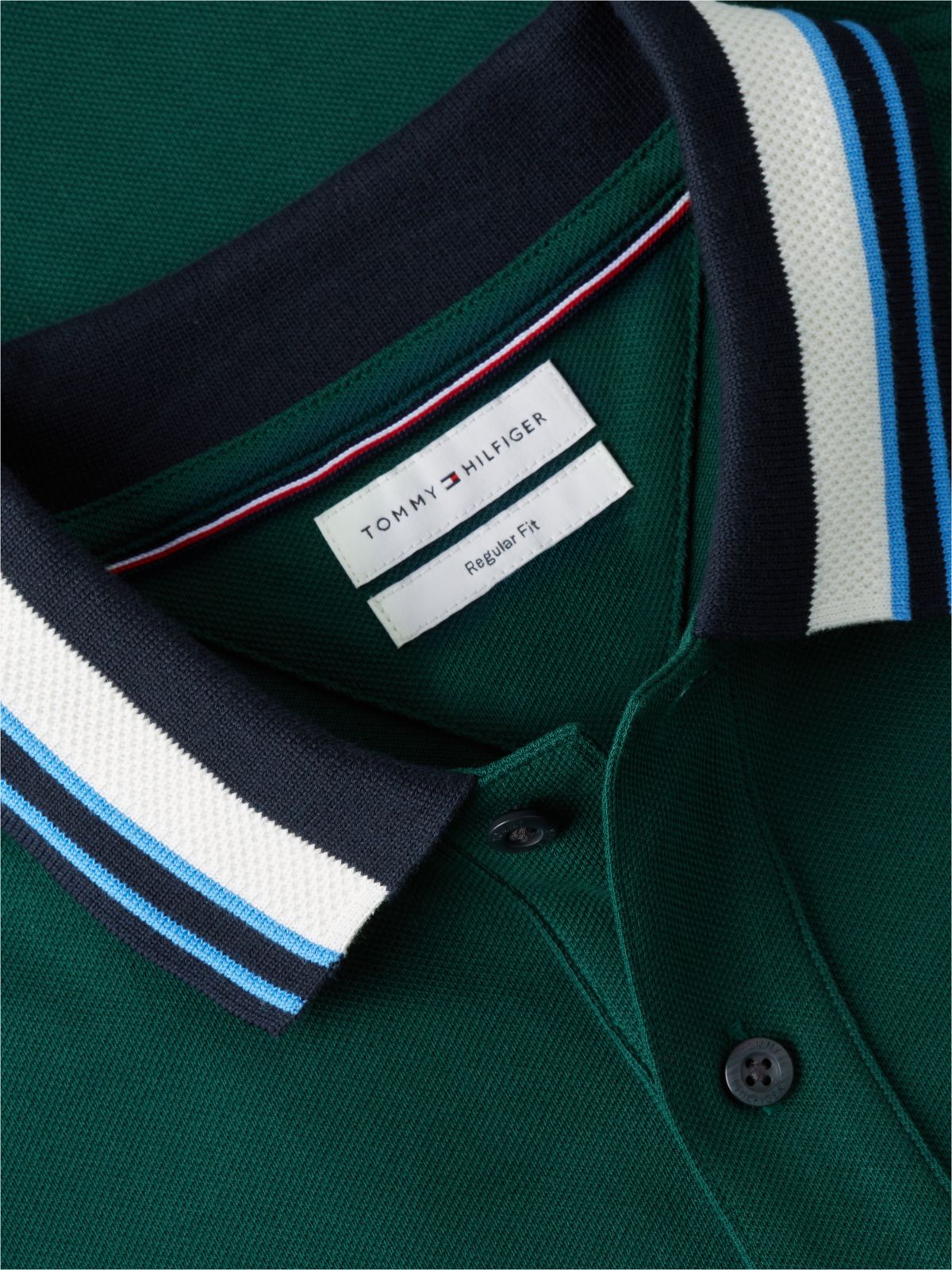 Regular Fit Tipped Collar Polo Shirt — Green