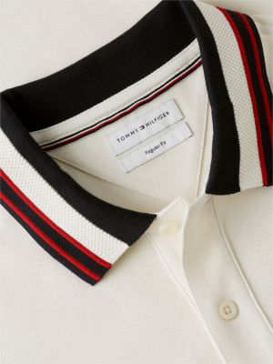 yellow regular fit tipped collar polo shirt for men tommy hilfiger