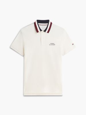 yellow regular fit tipped collar polo shirt for men tommy hilfiger