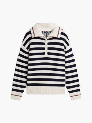 pull zippé décontracté new york label blue pour hommes tommy hilfiger