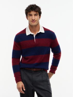 blue new york label rugbytrui met alpaca voor heren - tommy hilfiger