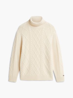 jersey new york label en mezcla de lana con cachemira amarillo de hombres tommy hilfiger