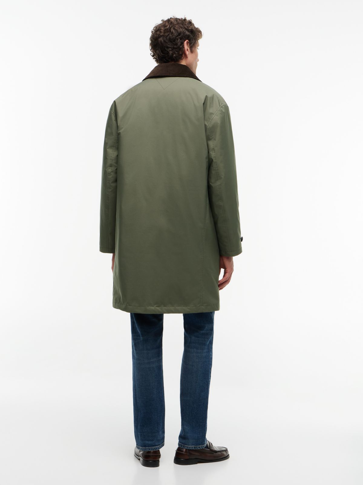 Ripstop Collared Relaxed Padded Coat — Green