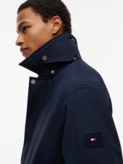 Waterproof Triple-Layer Hooded Relaxed Mac Coat — Blue 2