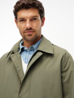 Waterproof Triple-Layer Hooded Relaxed Mac Coat — Green 2