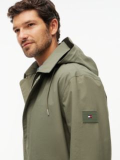 Waterproof Triple-Layer Hooded Relaxed Mac Coat — Green 3