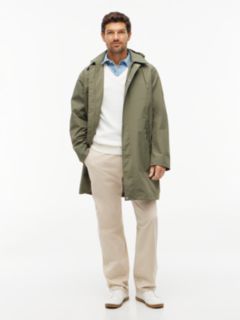 Waterproof Triple-Layer Hooded Relaxed Mac Coat — Green 1
