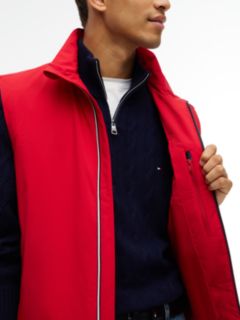 Global Stripe Lightweight Padded Gilet — Red 3