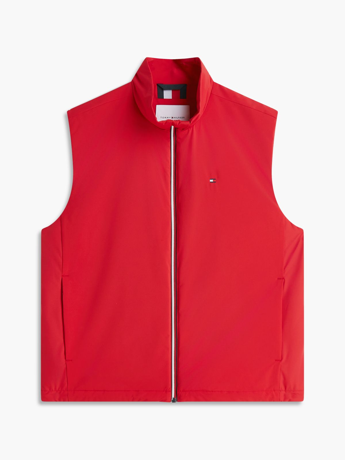 Global Stripe Lightweight Padded Gilet — Red