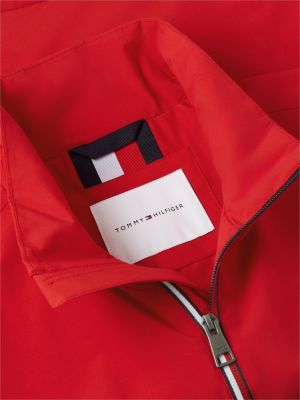 rood :ichtgewicht gewatteerde bodywarmer met signature-streep voor heren - tommy hilfiger