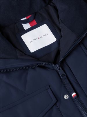 blue packable quilted field jacket for men tommy hilfiger