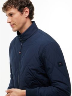 Water Repellent Packable Quilted Harrington Jacket — Blue 3