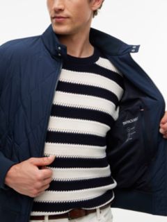 Water Repellent Packable Quilted Harrington Jacket — Blue 4