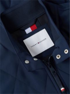 Water Repellent Packable Quilted Harrington Jacket — Blue 7