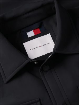 black packable lightweight shirt jacket for men tommy hilfiger