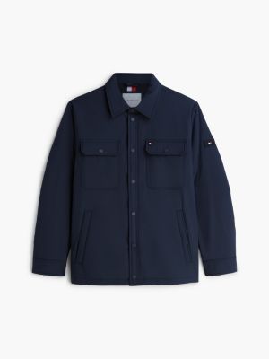 blau leichtgewichtige verstaubare hemdjacke für herren - tommy hilfiger