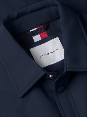 blau leichtgewichtige verstaubare hemdjacke für herren - tommy hilfiger