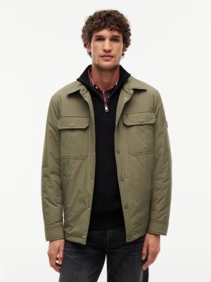 green leichtgewichtige verstaubare hemdjacke für herren - tommy hilfiger