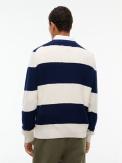 Intarsia Logo Waffle Knit Relaxed Jumper — Blue 4